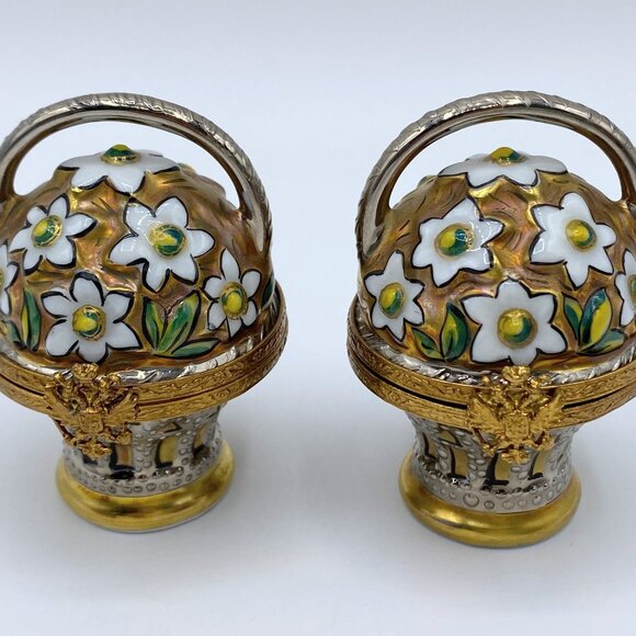 Faberge Limoges France Hand Painted Porcelain Pill Box PB05